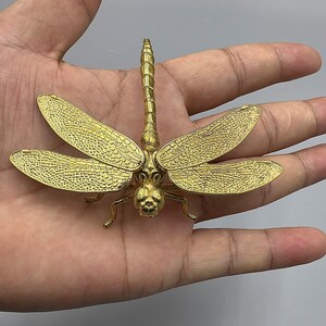 Beautifully Brass Dragonfly Statue Ornaments, wings are removable, Antique Insects Copper Statue,Home decoration Gift ,Dragonfly Toy image 9