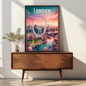 London Wall Art, gift art, UK Travel Poster, London Decor, British artwork, digital art, London print, wall decor, home decor, Big Ben print