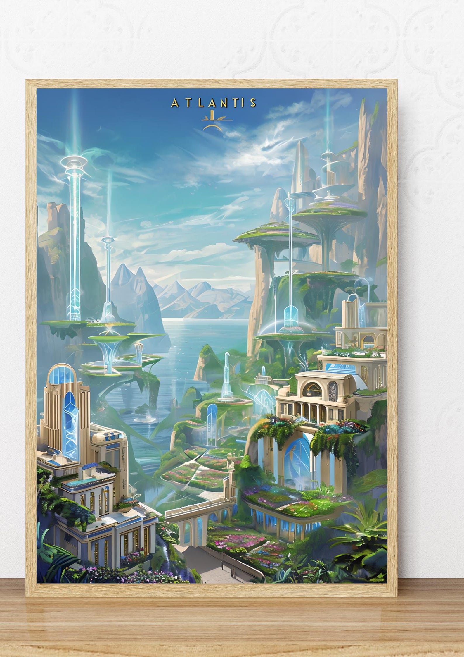 Atlantis Wall Art, Fantasy Wall Art, Home Decor, Underwater City Print ...