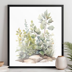 Green Fern Watercolor Print - Instant Digital Download Botanical Wall Art, Nature-Inspired Home Decor for Living Room, Bedroom, or Office