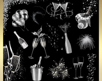 10 Champagne Clipart Vol. 2 - Champagne Overlays - Champagne Clip Art ...