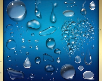40 Superposiciones de Gotas de Agua Vol. 1 - Superposiciones de gotas de lluvia - Superposiciones para fotos - Superposiciones fotográficas - gotas transparentes - Descarga instantánea