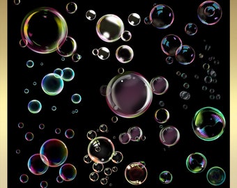 25 Soap Bubbles Overlays - Bubble Overlay - Blowing Bubbles - colorful soap bubbles - transparent soap bubbles - floating bubbles