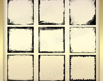 10 Frame Masks Vol. 1 - Photoshop Clipping Masks - Brush mask - Grunge Png Masks - Digital Scrapbook Overlays  - Instant Download - 12x12