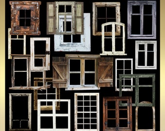 20 Digital Window Frames Vol. 4 - Window Photo Frame - Photoshop Digital Picture Frame - Frame Digital Clip Art - Windows - Instant download