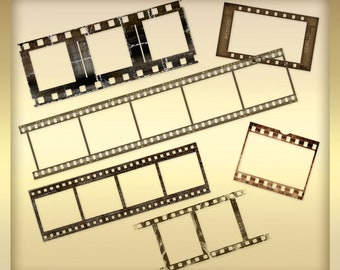 7 Filmstrip Photo Frame Vol. 2 - photo filmstrip  - digital Filmstrip Frame - Photoshop Picture Frame - Frame Clip Art - Instant download