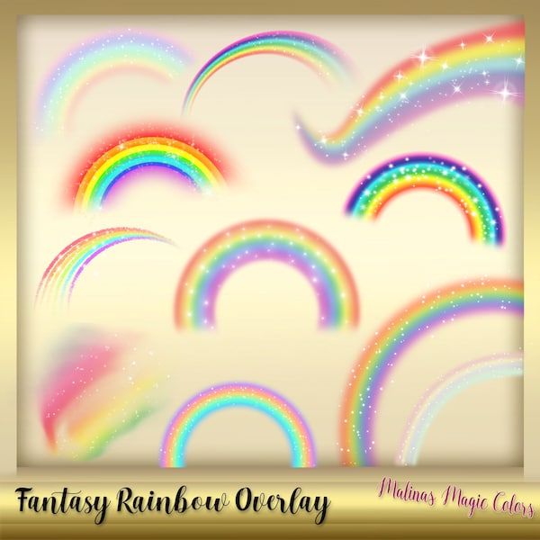 Fantasy Rainbow Overlay - Rainbow Photo Overlay - Rainbow Effect - Glitter Rainbow - Photography Overlays - instant download