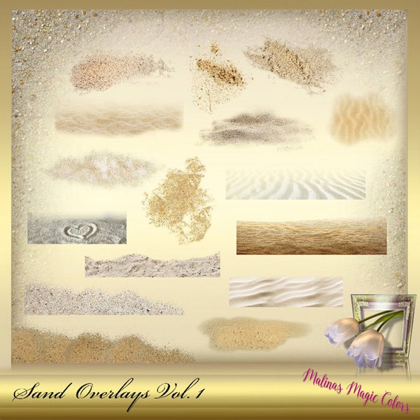 20 Sand Overlays Vol. 1 - Sand Textures - Sand texture - Summer Scrapbook Elements -  Beach Overlays - Instant Download - PNG Files