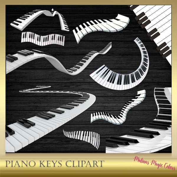 Three Dimensional Piano Keys - Music Overlay - Music clip art - Piano clipart - Music clipart  - Instant Download