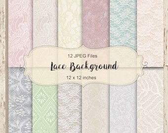 Lace Background - Lace Texture - Lace Digital Paper - instant download -  12 x 12