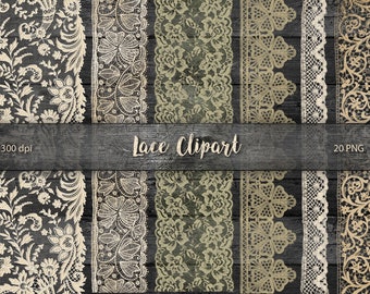 Lace Clip Art - Vintage Lace clipart - Lace clipart - Lace Overlay - Lace PNG -  instant download
