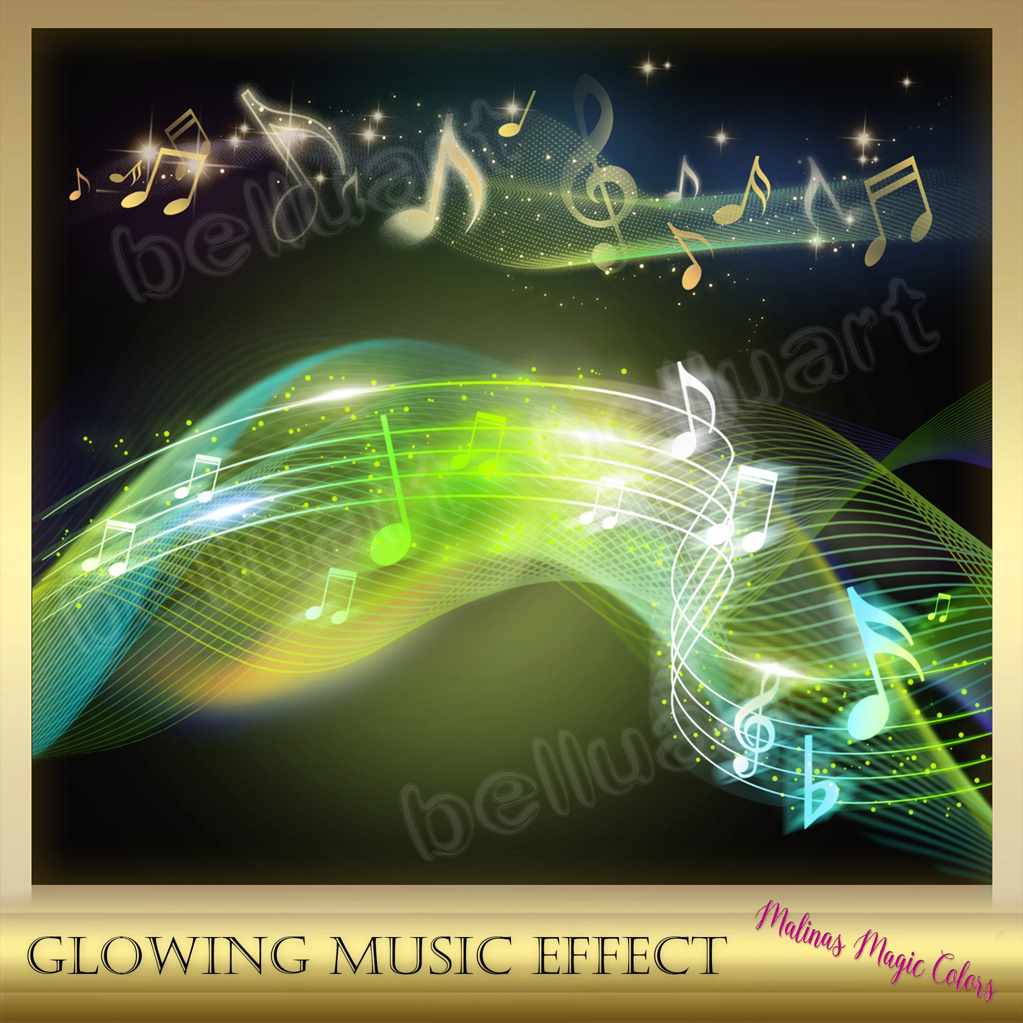 10 Glowing Music Effects Music Note Overlay Glowing Musical Notes Light ...