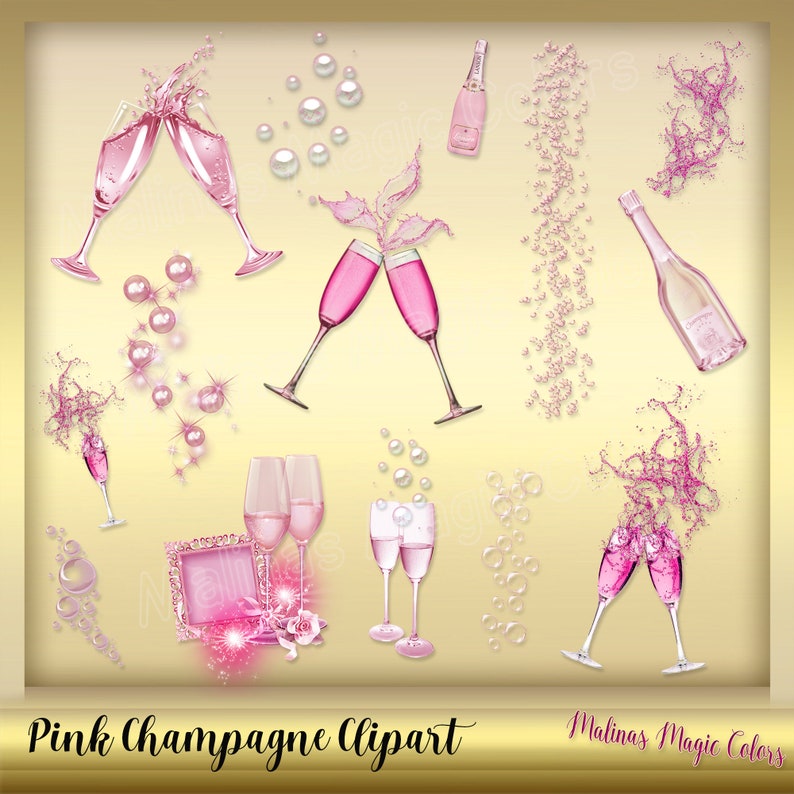 20 Pink Champagne Overlay - Champagne Overlays - Pink Champagne Clip ...