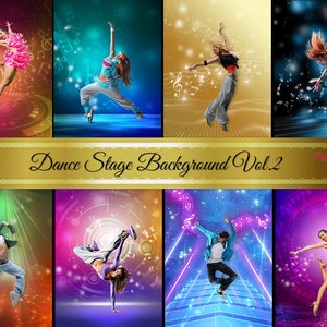 Dance Stage Background Vol.2 - Dance Floor Background - Dynamic Background - Dancer Background - Music Notes Background