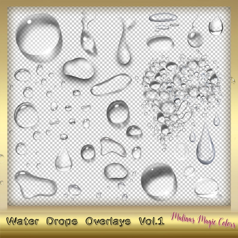 40 Water Drops Overlays Vol. 1 Raindrops Overlays Foto Overlays