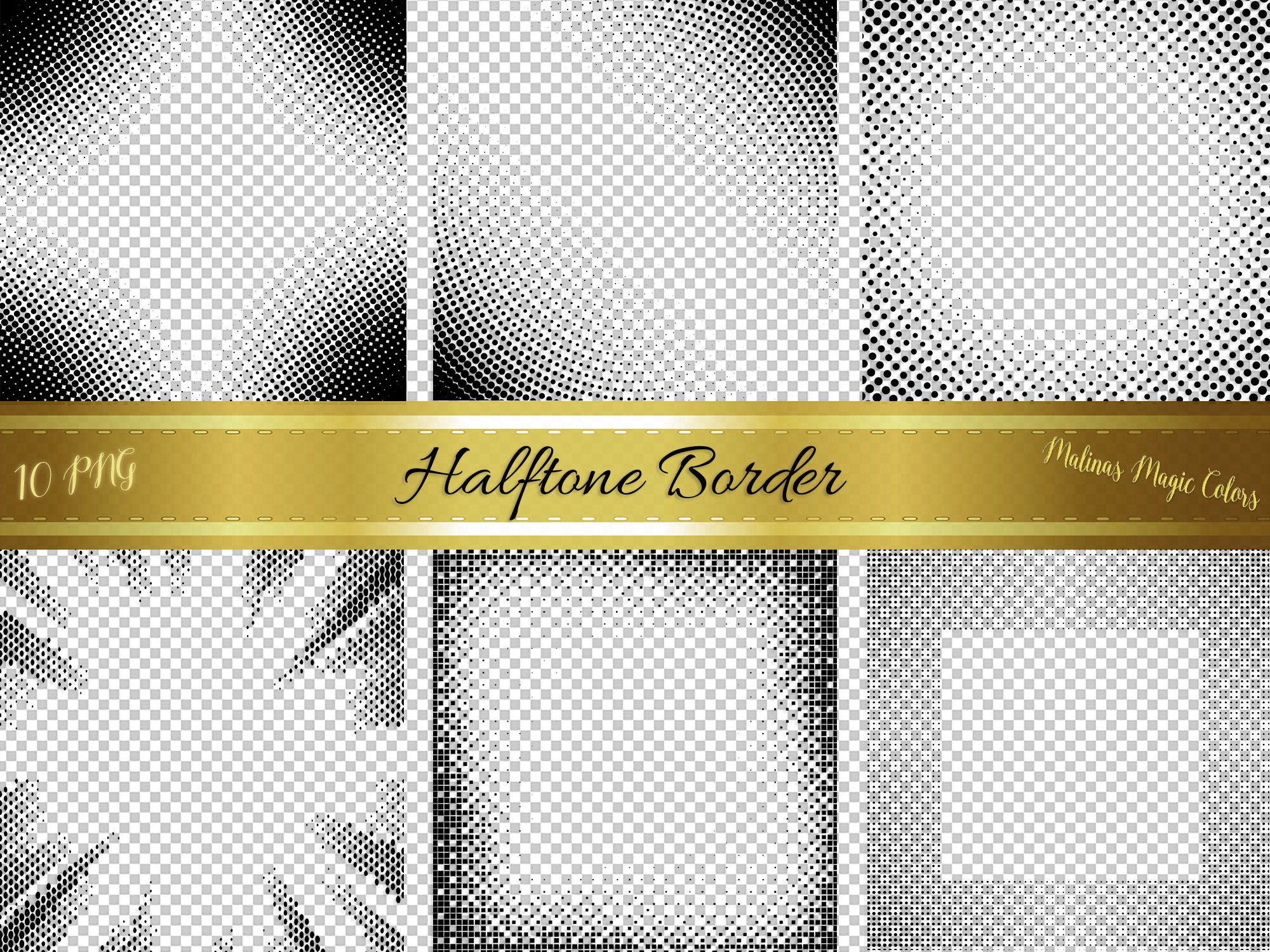 Halftone Border Halftone Frame Halftone Dot Text Box Halftone Effect ...