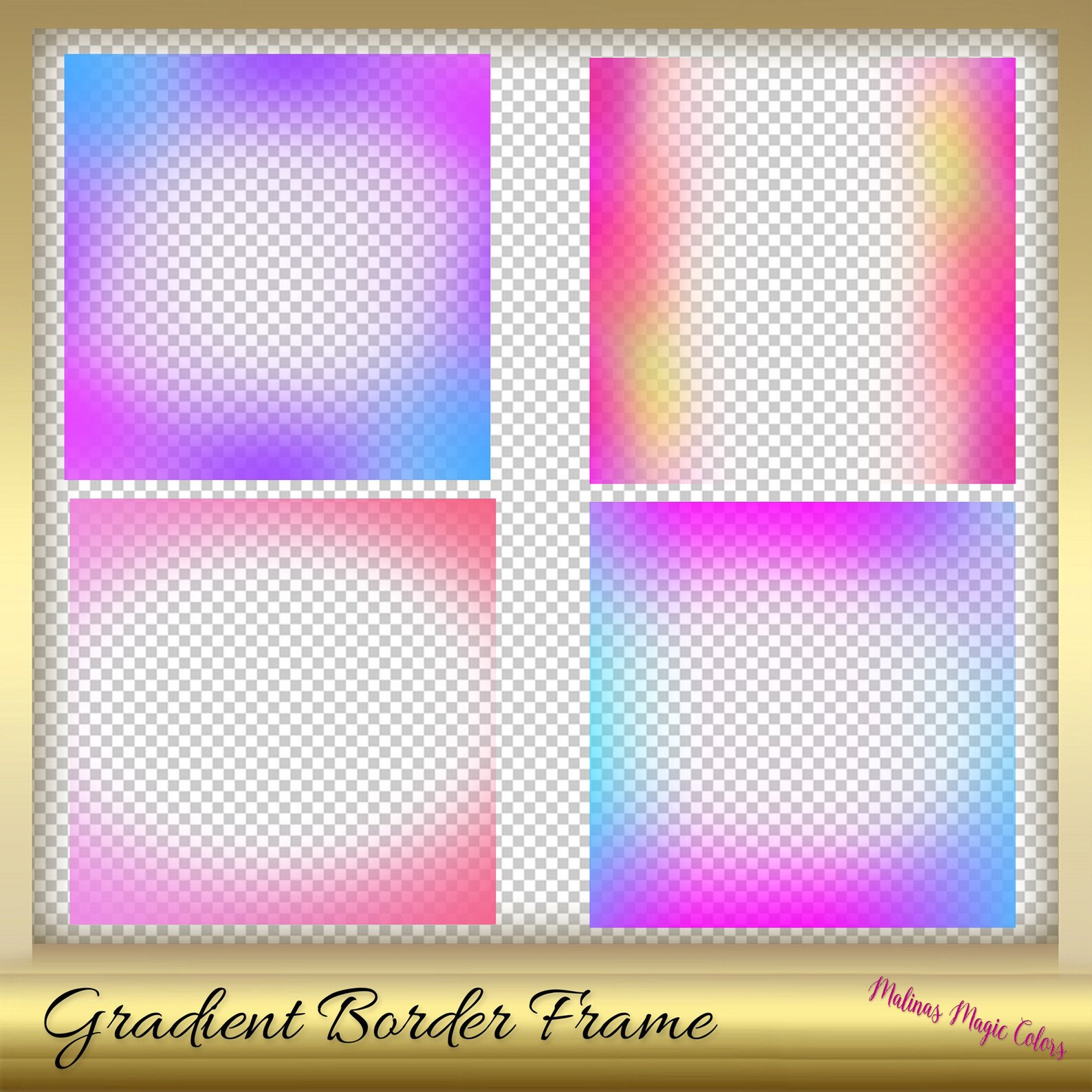 Gradient Border Frame Gradient Effect Frame Soft Color Photo Overlay ...