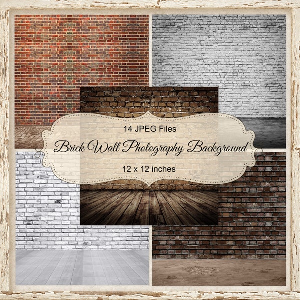 Brick Wall Photography Backdrop - Brick Wall Photography Background - Brick Wall Grunge Textur - Brick Texture - instant download -  12 x 12