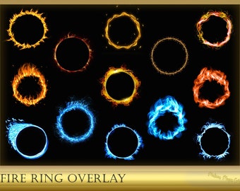 Fire Ring Overlay - Light Ring - Light Circle - magic circle aura - Fire aura - Instant download