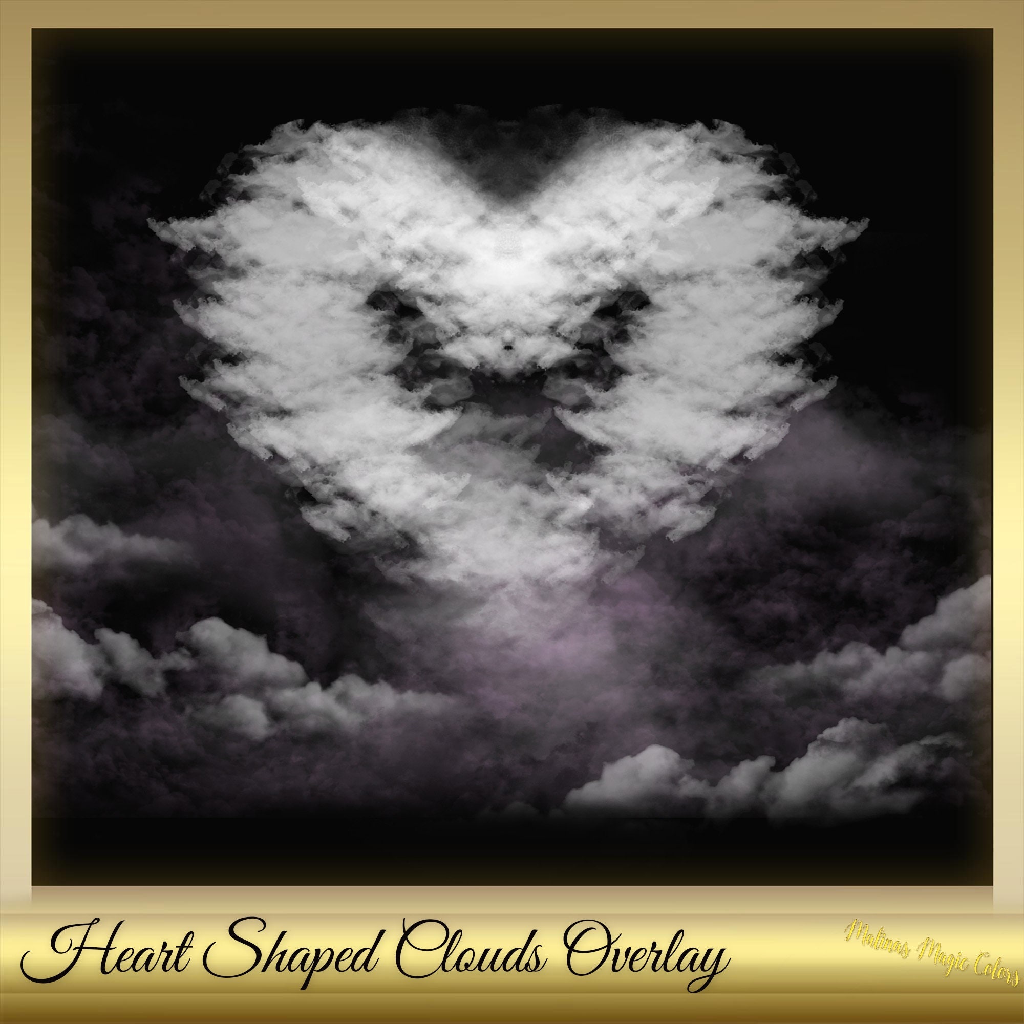 Heart Shaped Clouds Clipart Transparent Clouds Digital Clouds Overlays ...
