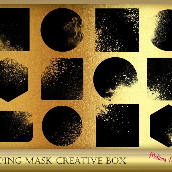 Photoshop Clipping Mask - Grunge Png Masks - creative shapped clipping mask  - Photoshop Masks with abstract shapes - Instant Download