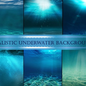 12 Underwater Backgrounds  - Mermaid Digital Backdrop - Realistic Underwater Background - Mermaid Scene Digital Background  Instant Download