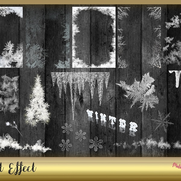 Frost Effect - Frost Overlay - Frost Texture - Ice Texture - ice pattern - ice flowers - digital instant download