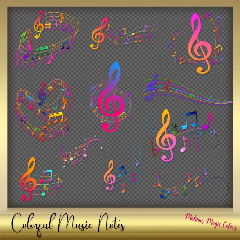 Colorful Music Notes - Music Note Clip Art - Colorful Musical Notes ...