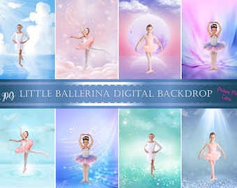 Little Ballerina Digital Backdrop - Ballet Stage Background - Ballet Background - Ballerina Background for Photographers