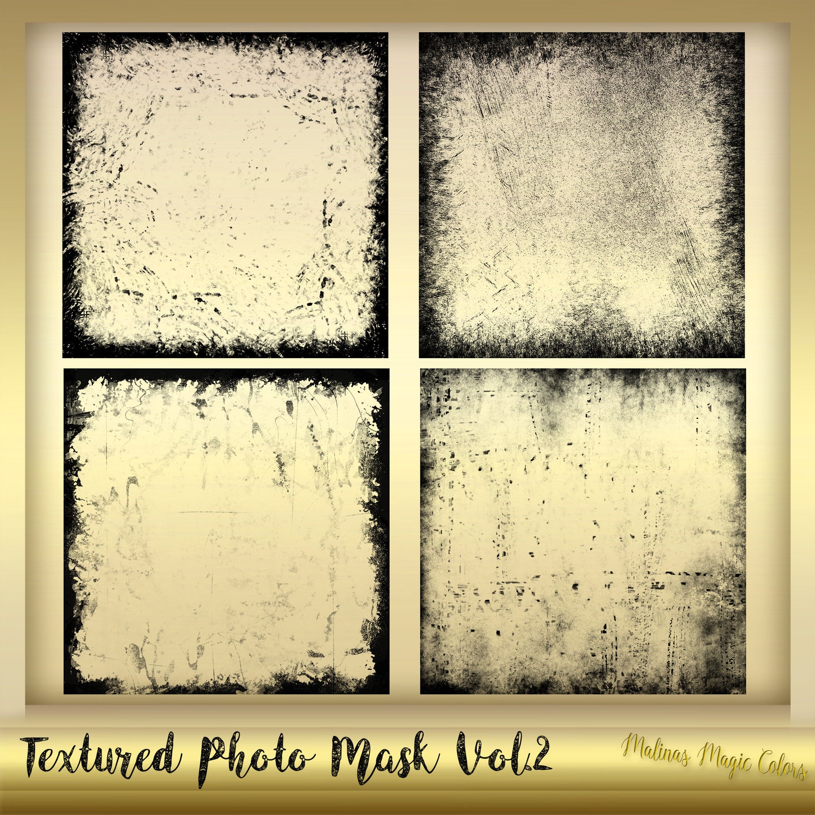 10 Textured Photo Masks Vol. 2 - Photoshop Clipping Masks - Grunge ...