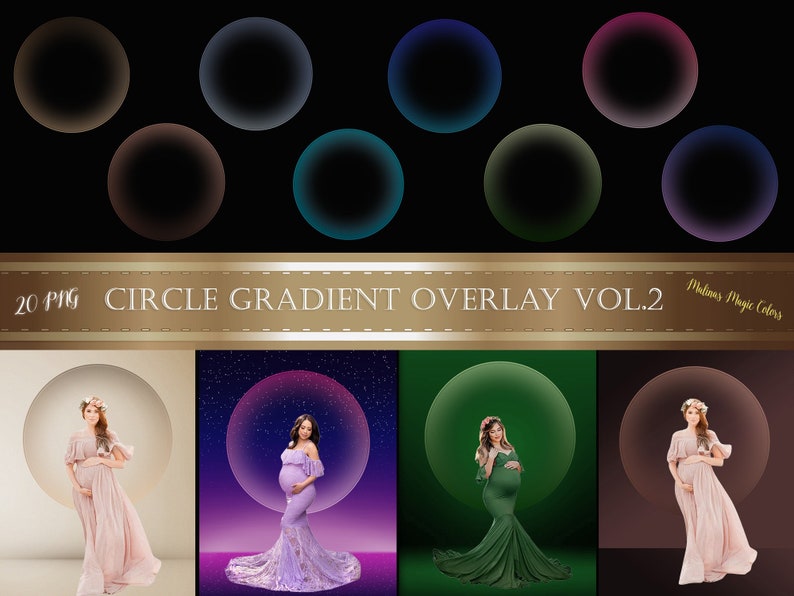 Circle Gradient Overlays Vol.2 - Circles of Light - Maternity Overlay ...