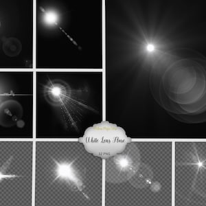 White Lens Flare Overlay  - Light Overlays - Natural Light - transparent Light -  instant download