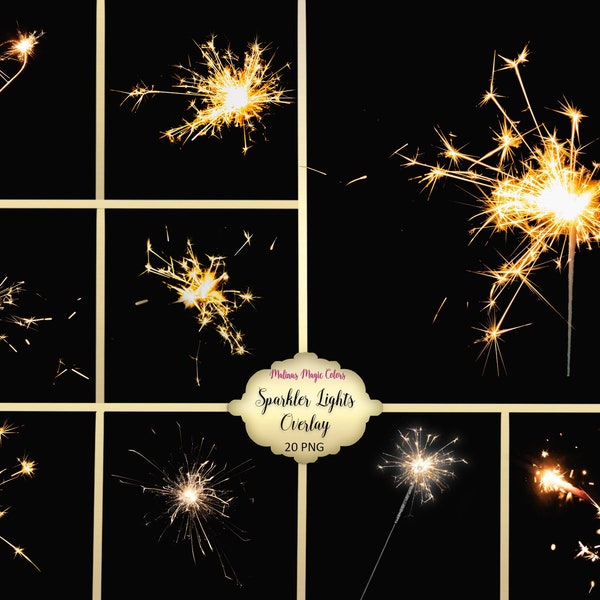 20 Sparkler lights photo overlays - Sparkler Photoshop Overlay - Wedding Sparklers - Sparklers Overlays - magical overlays  Instant Download
