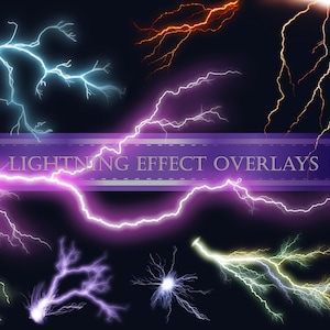 Lightning effect overlay - Lightning Photo Overlay - Lightning Strike - Realistic Lighting - Photographer Tools -   Instant Download