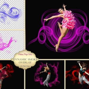 Borde de humo colorido - Efecto de humo colorido - Superposición de fotos con colores suaves - Superposición de fotos con Photoshop - Descarga instantánea