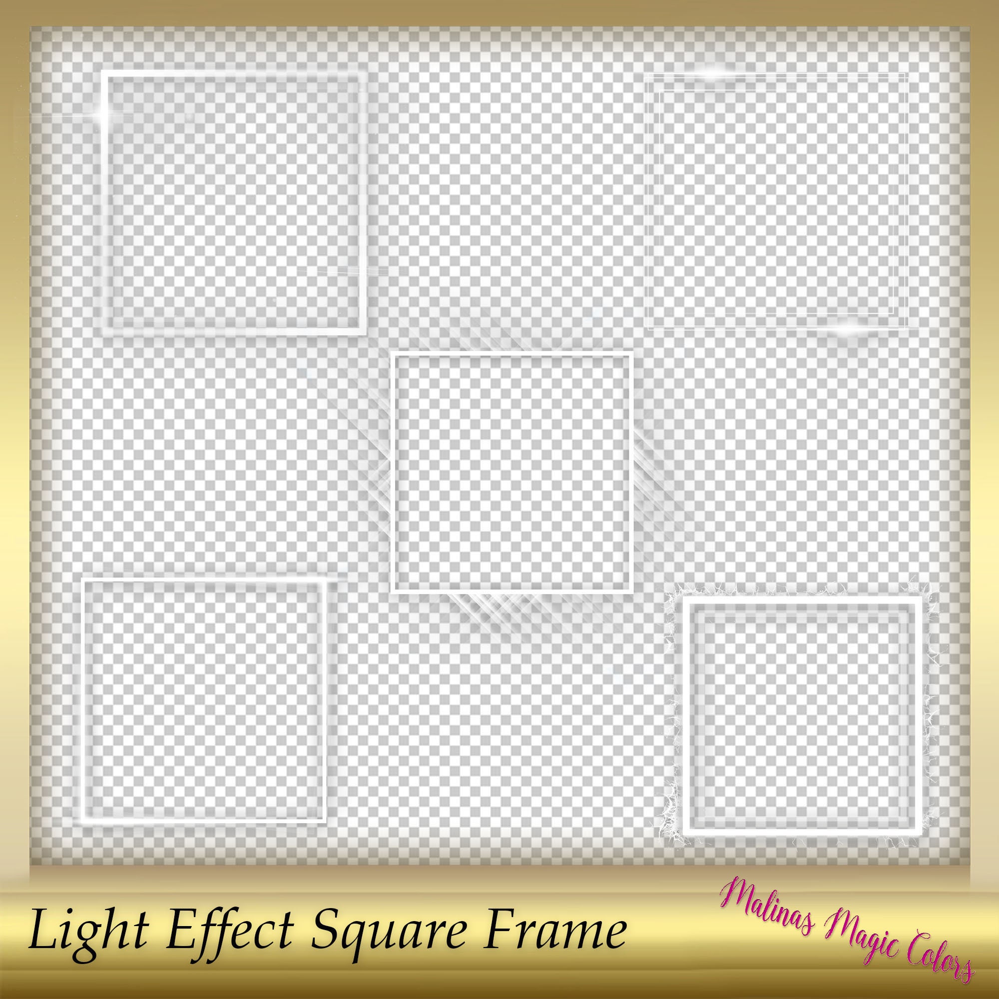15 Light Effect Square Frames - Light Frame - Photoshop Digital Picture ...