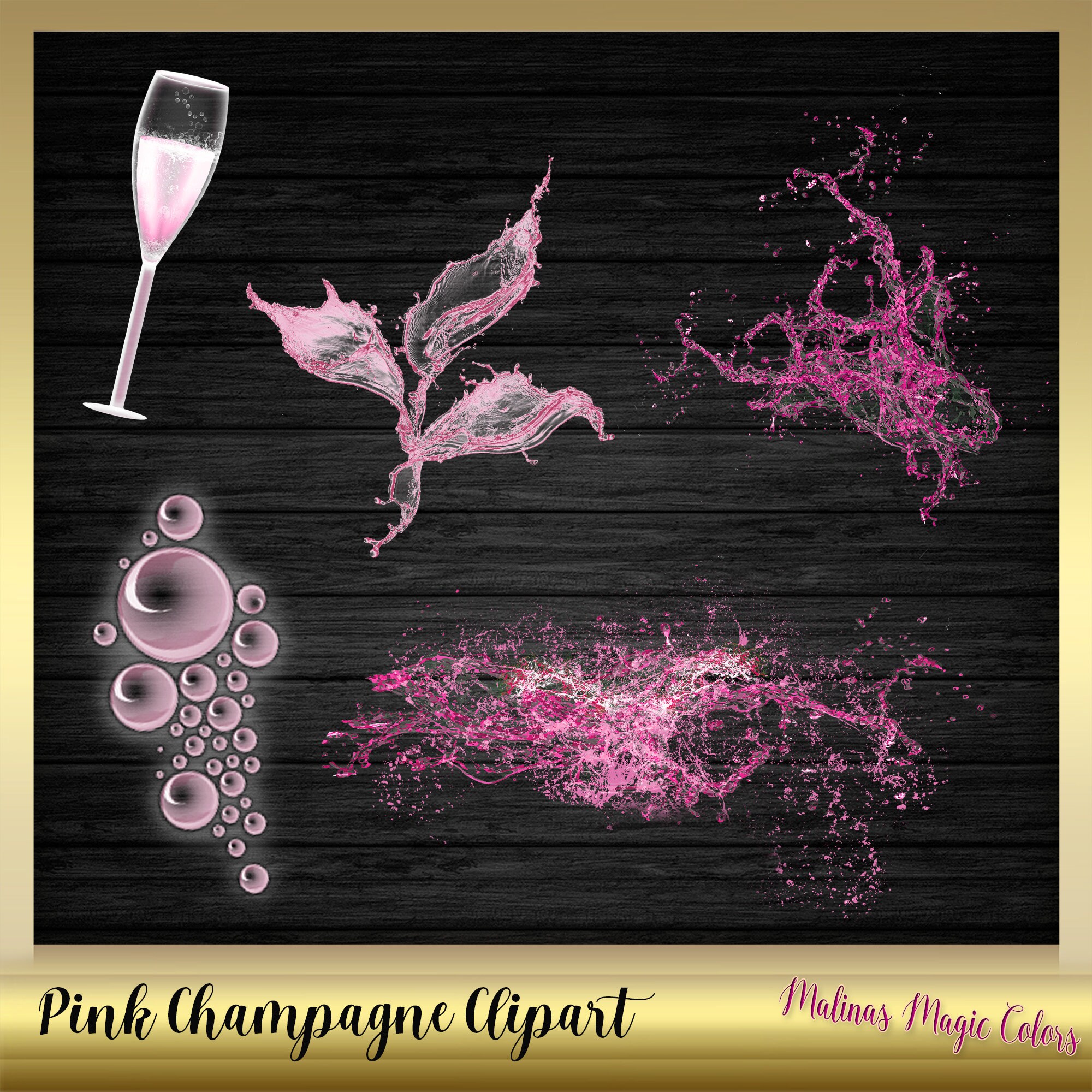 20 Pink Champagne Overlay - Champagne Overlays - Pink Champagne Clip ...