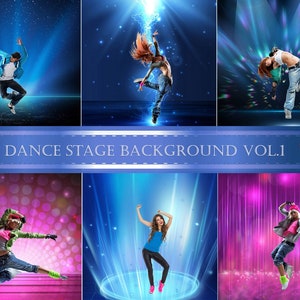 Dance Stage Background Vol. 1 - Dance Floor Background - Disco Digital Backdrop - Dancer Background - instant download - 12 x 12