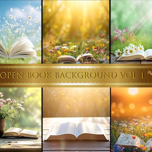 Open Book Background Vol.1 - open bible - open book in field - instant download -  12 x 12