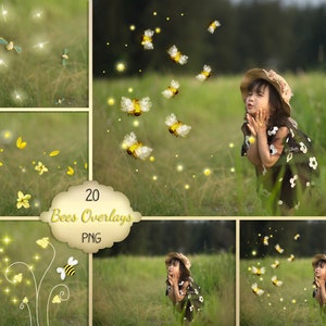 Biene Overlays - Biene Overlay - Foto Overlays - Photoshop Ebenen - Gelb Overlays - Sommer Overlay