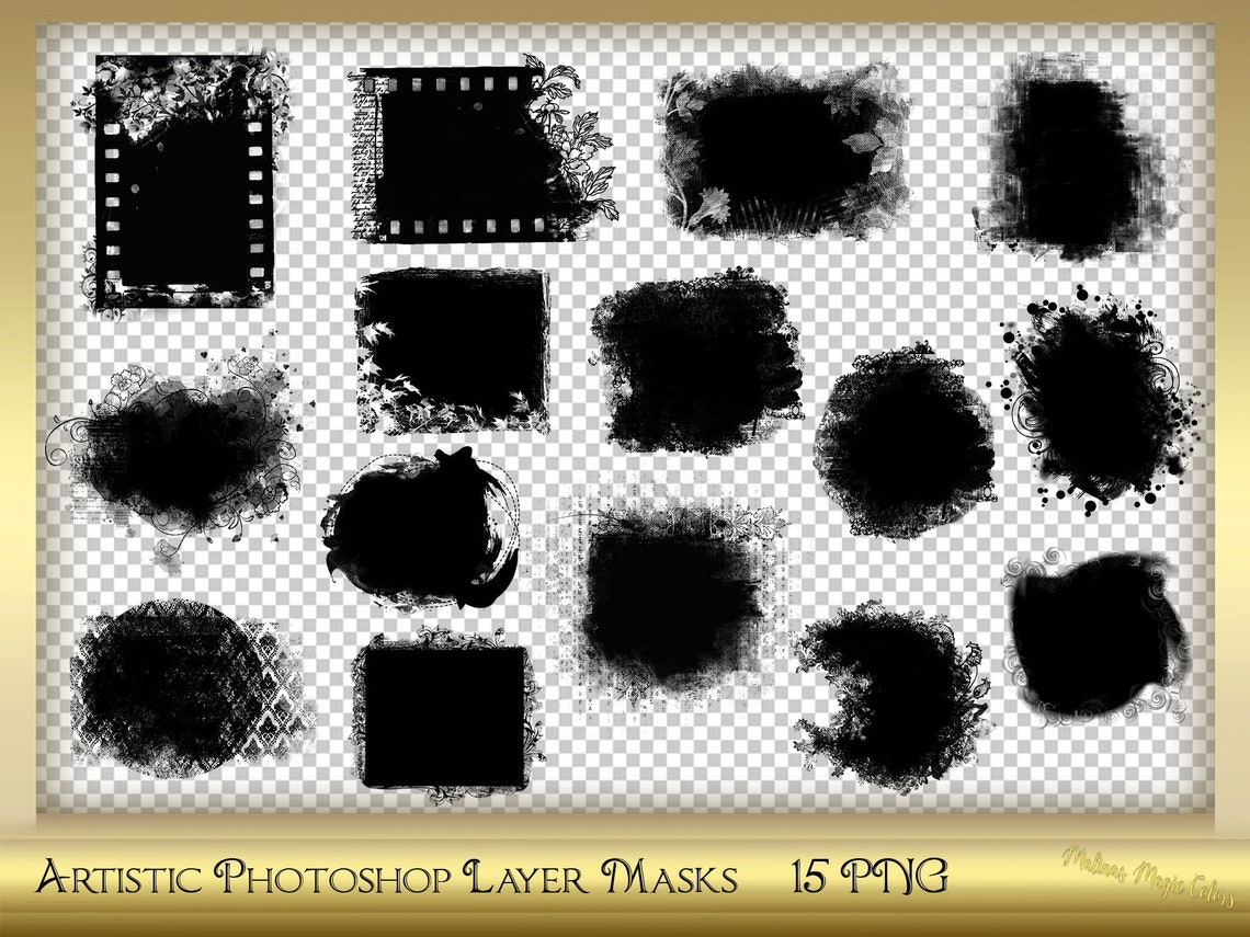 Rectangle Mask Overlay 15 Artistic Photoshop Layer Masks - Photoshop Clipping Masks - Grunge ...
