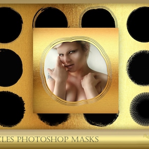 12 Circles Masks for Photoshop - Photoshop Clipping Masks - Grunge Png Masks - Digital Scrapbook Overlays  - Instant Download