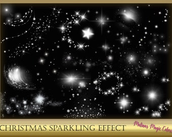 Christmas Sparkling Effect - Christmas star overlay - Christmas Photoshop Overlays - Christmas Clipart - Holiday clip art - xmas overlays
