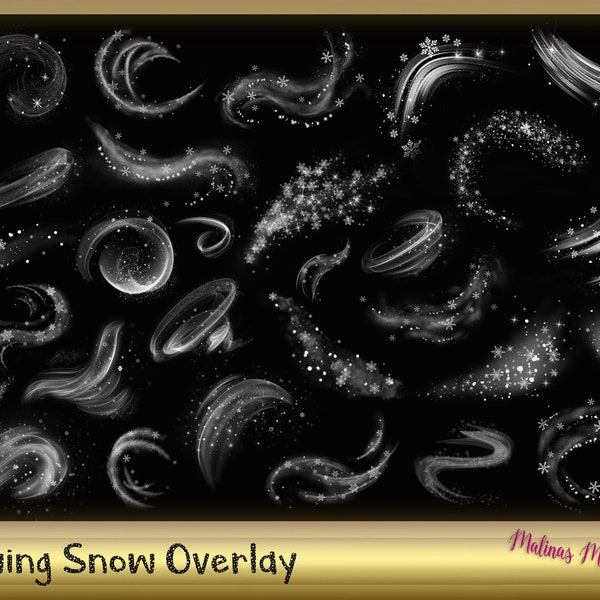 Blowing Snow Overlay - Christmas Snowflakes Overlays - White Christmas Overlays - Christmas Clipart - Snow overlay