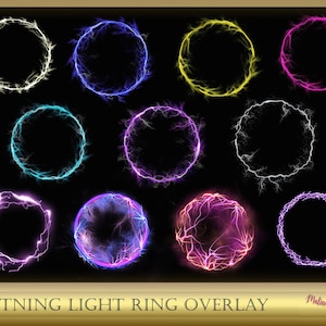 Lightning Light Ring Overlay - Light Ring - Light Circle - Lightning effect overlay - Lightning Photo Overlay - Instant Download