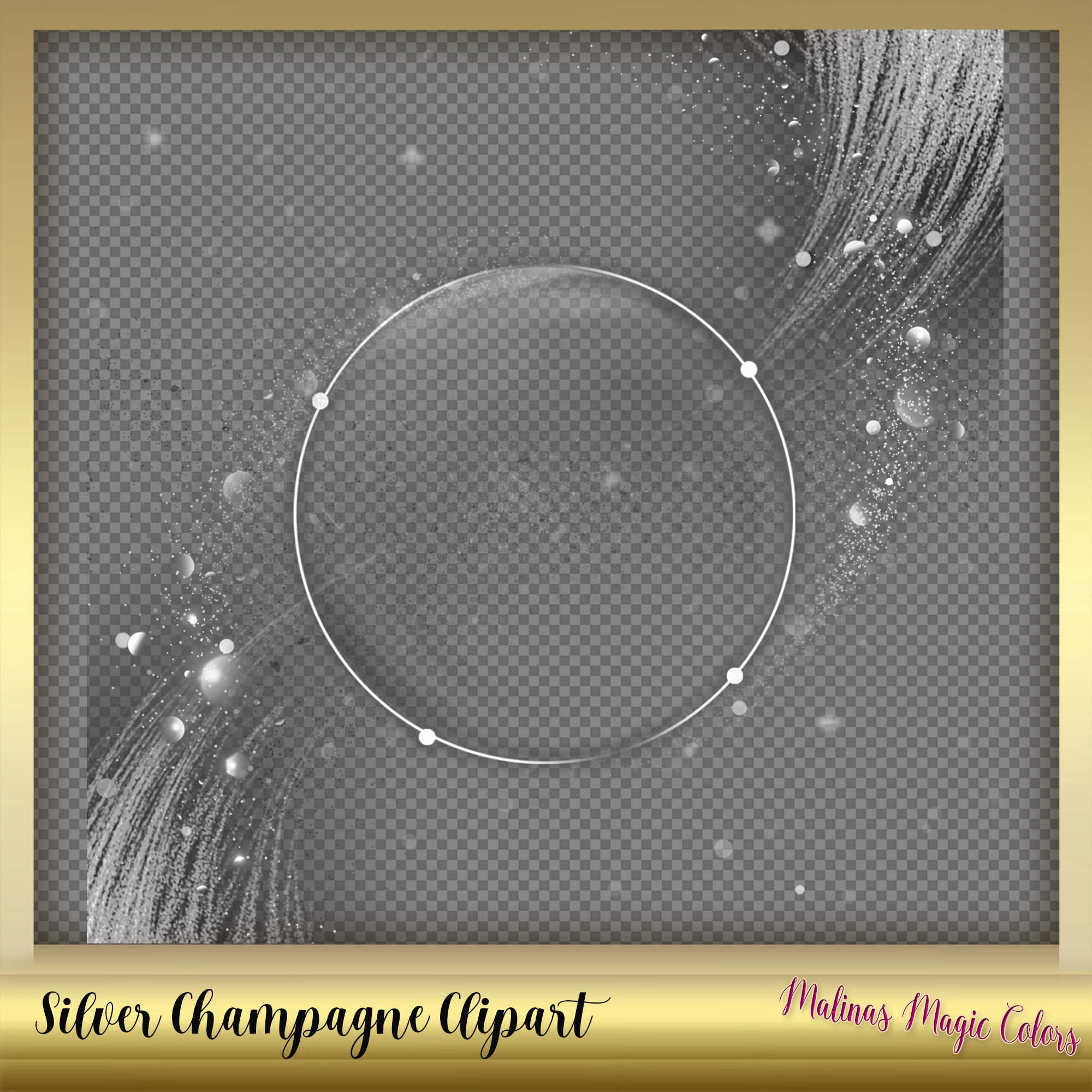 20 Silver Champagne Clipart - Champagne Overlays - Silver Champagne ...