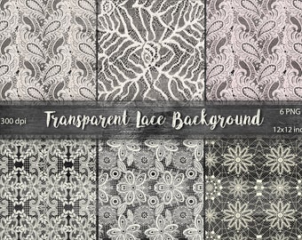 Transparent Lace Background - Lace Texture - Lace Pattern - instant download -  12 x 12