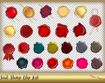 Seal Stamp Clip Art - Wax Seal Clipart - Seal Graphic - Instant Download - png files