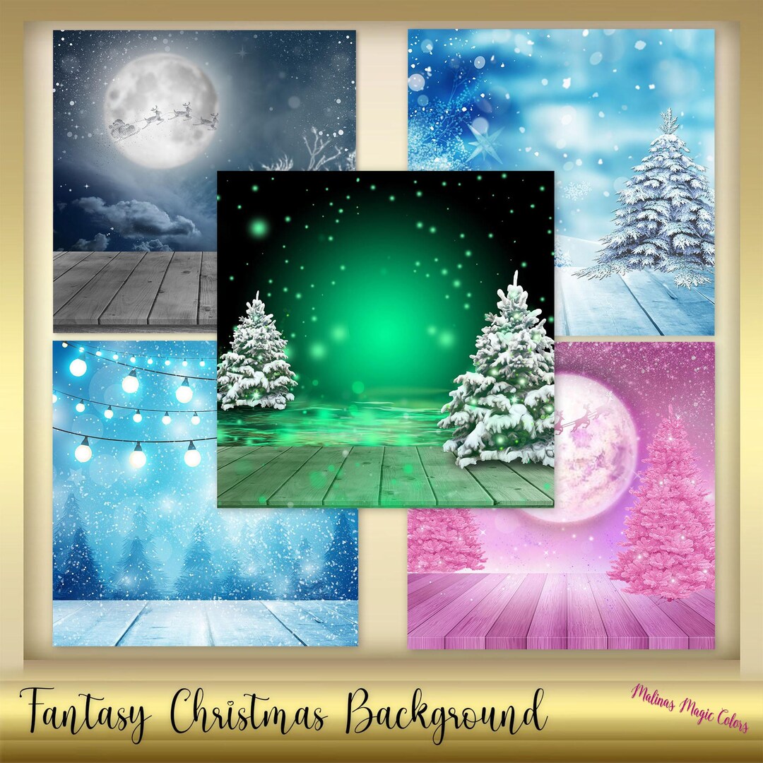 Fantasy Christmas Background - Christmas Digital Backdrop - Christmas ...