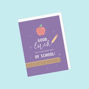 Veel succes eerste schooldag-wenskaart - veel succes op je eerste schooldag! - Blanco binnenkant